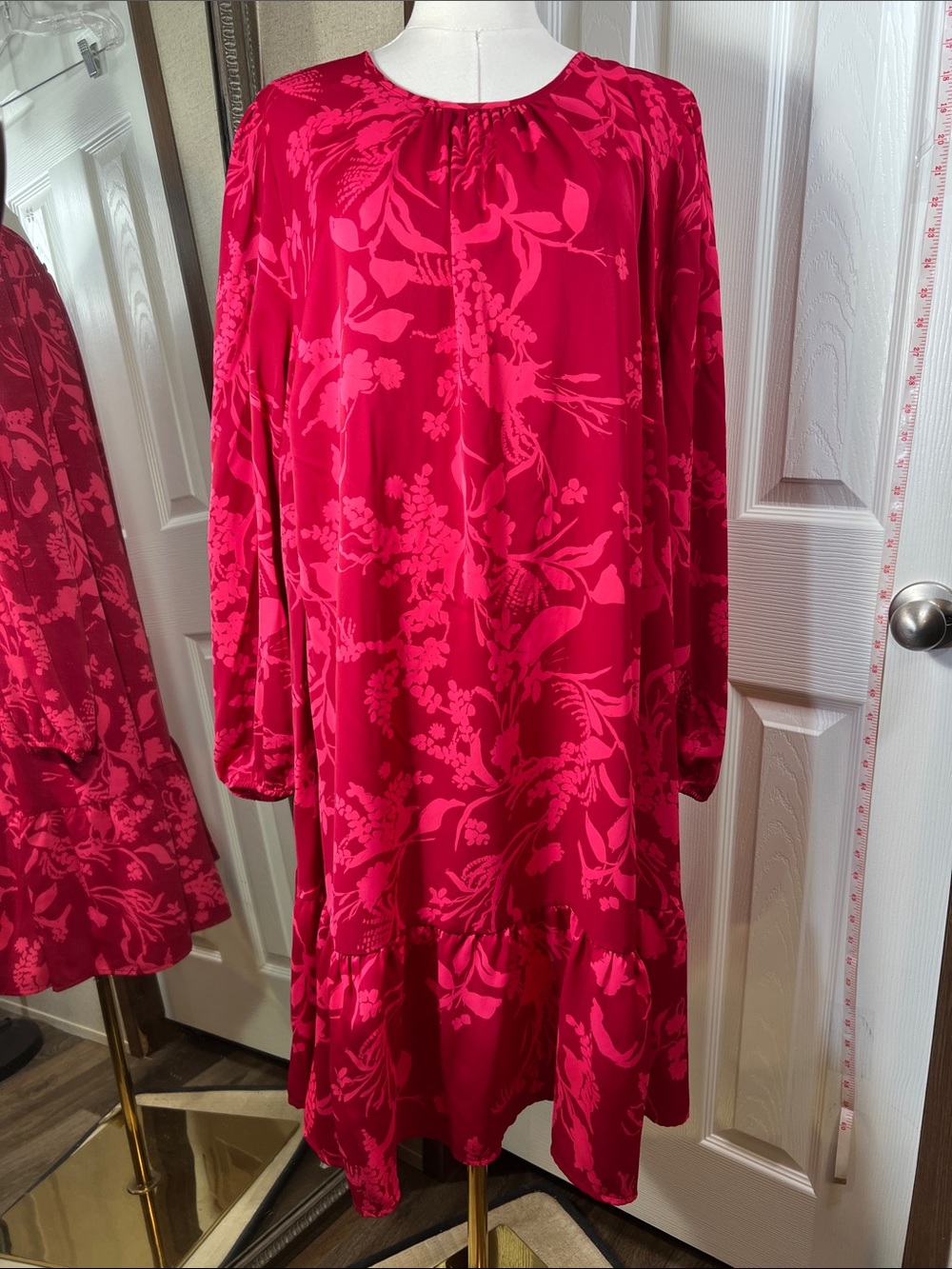 Ava & Viv Hot Pink Floral Midi Dress